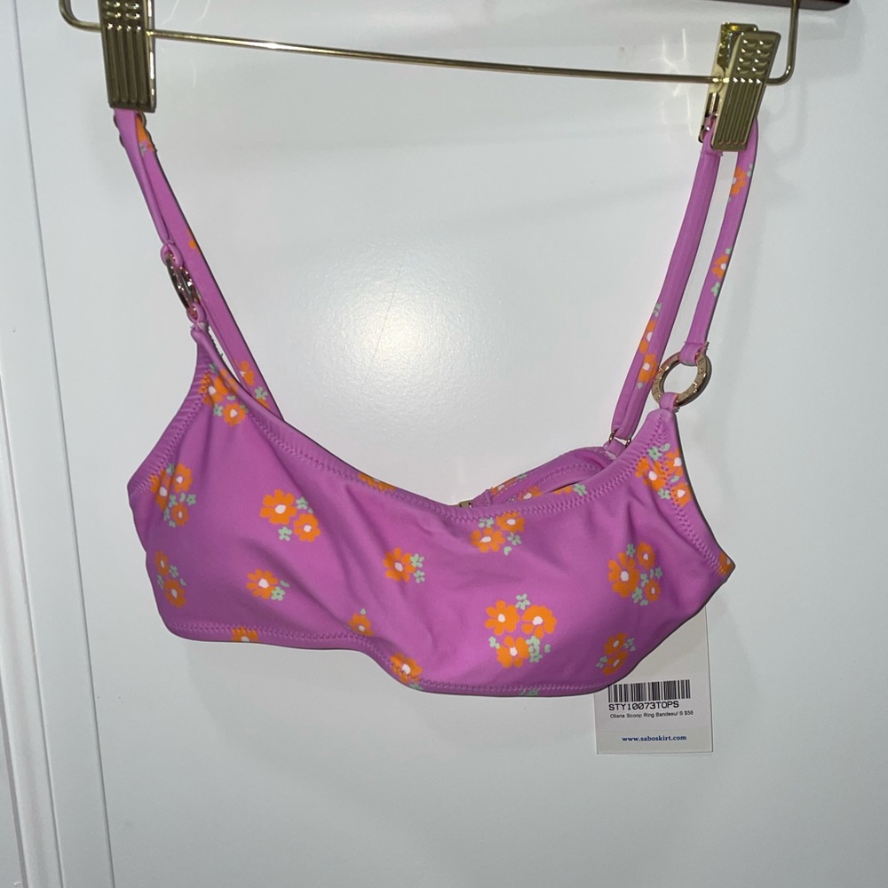Floral print swim top